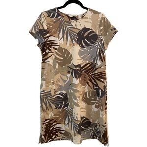 Sport Savvy Regular Pullover French Terry T Shirt Dress Neutral Multi Size S